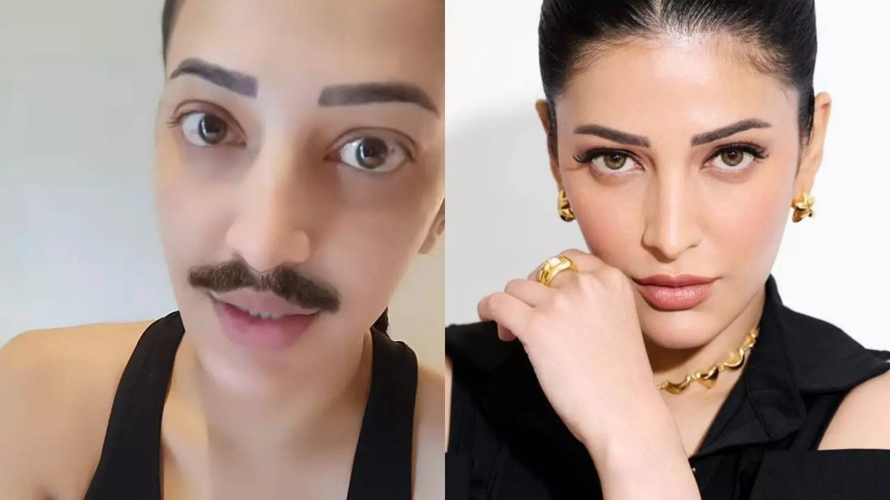 shruti haasan sports a moustache and shows her funny side