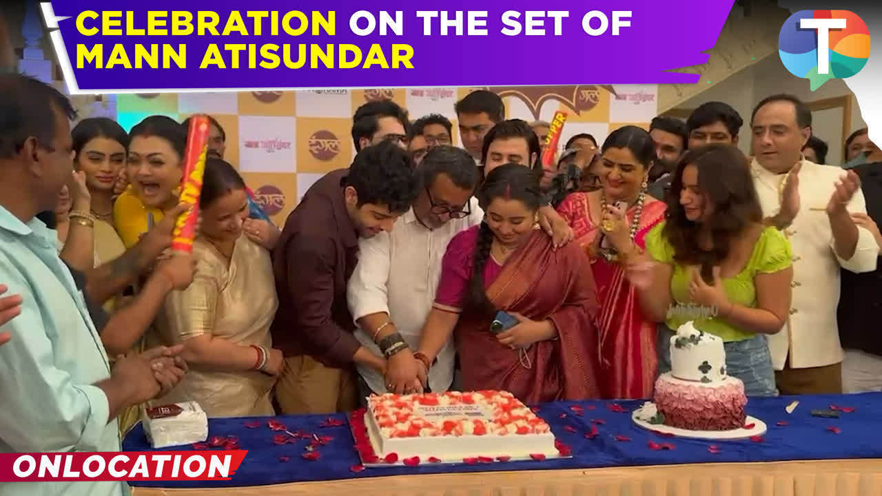 mann atisundar finishes 400 episodes; manan joshi, tanishq seth celebrate with the crew by cutting a cake