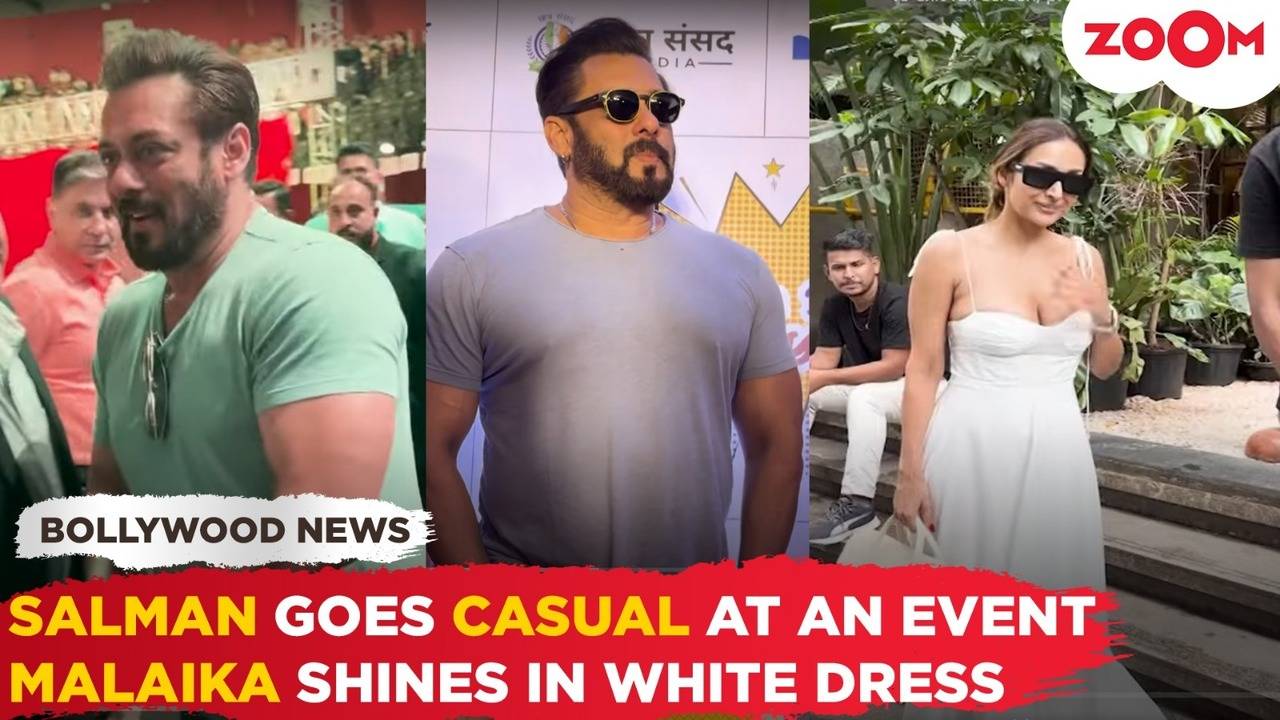 salman khan dons a casual look at an event | malaika arora dazzles in white long dress