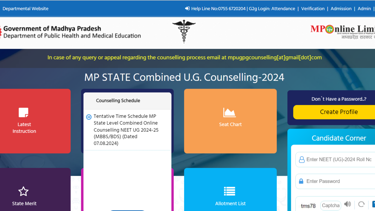 mp neet ug counselling 2024 round 1 seat allotment result out dme.mponline.gov.in, direct link here