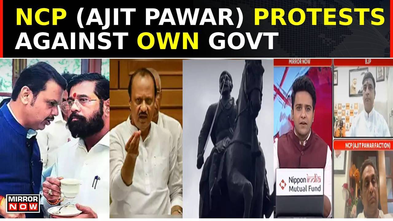 ncp protests against ally bjp on shivaji statue fall; mahayuti divided before polls? | daily mirror