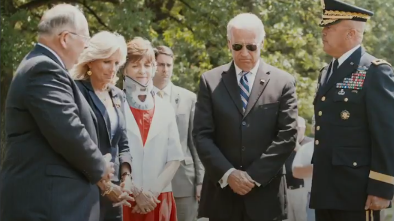 biden's arlington cemetary photo surfaces amid donald trump 'fight' row