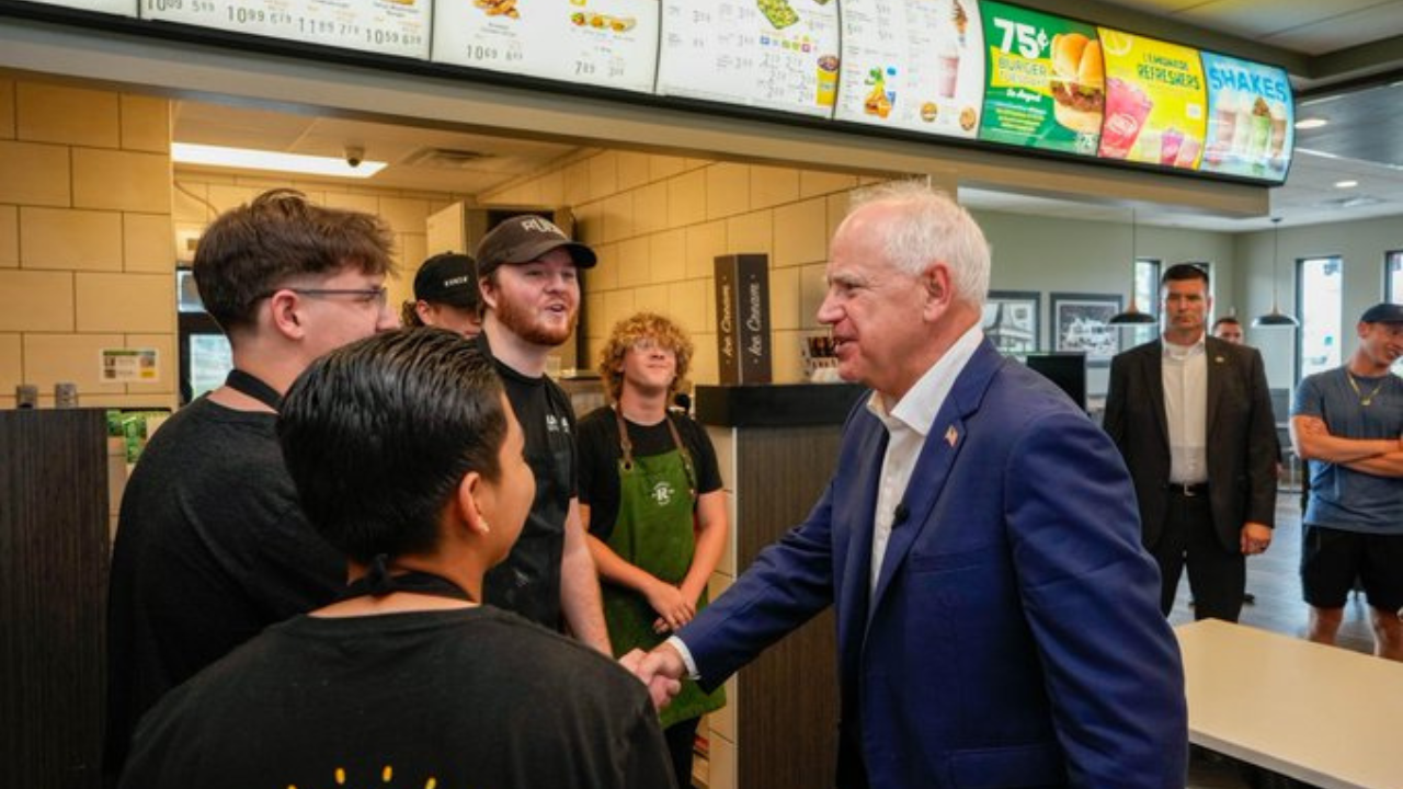 Tim Walz's Runza Moment Compared To JD Vance's Donut Shop Visit: 'Choice Is Clear'