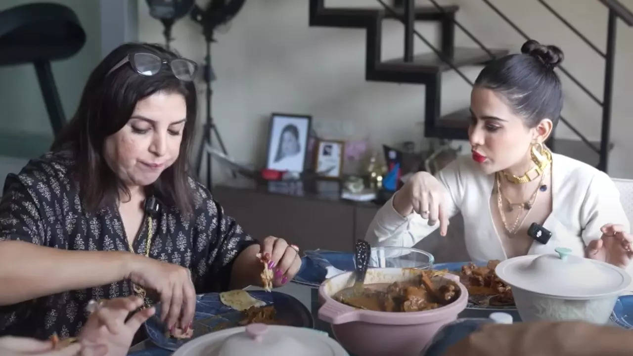 uorfi javed and sisters treat farah khan to homemade lucknowi mutton korma