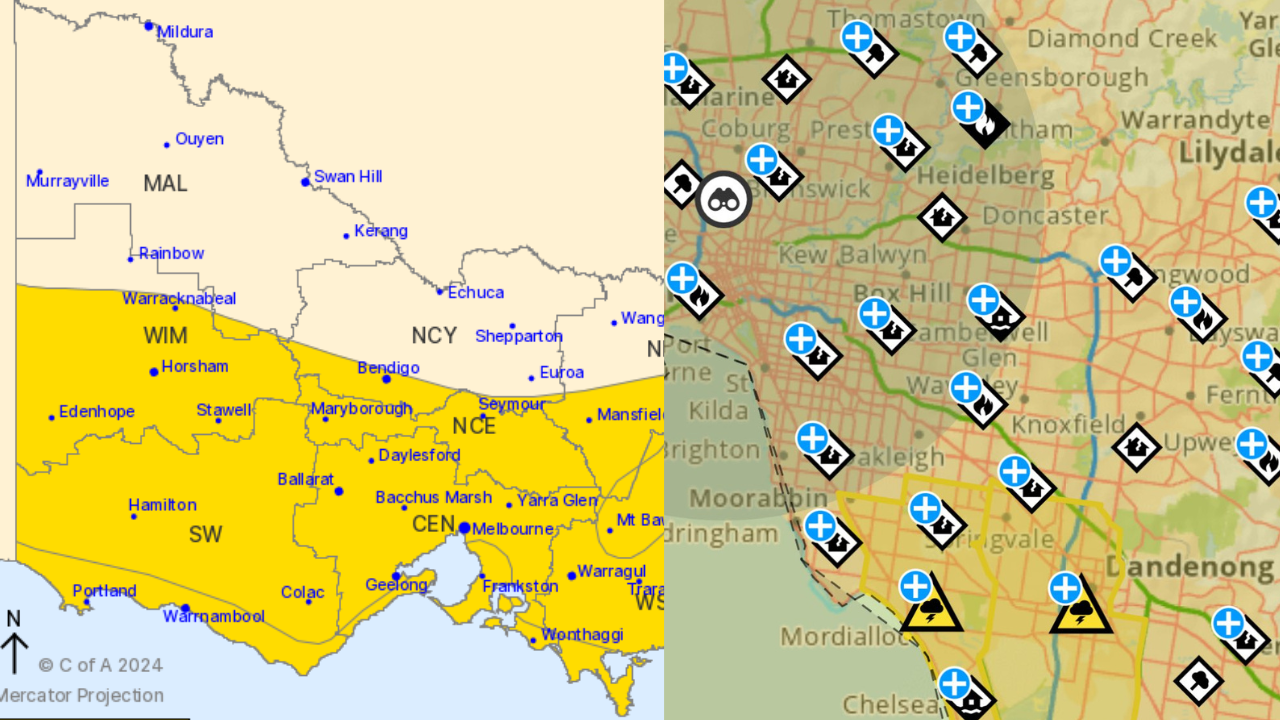 melbourne weather updates: power outage map, metro and flight status, road closures in victoria