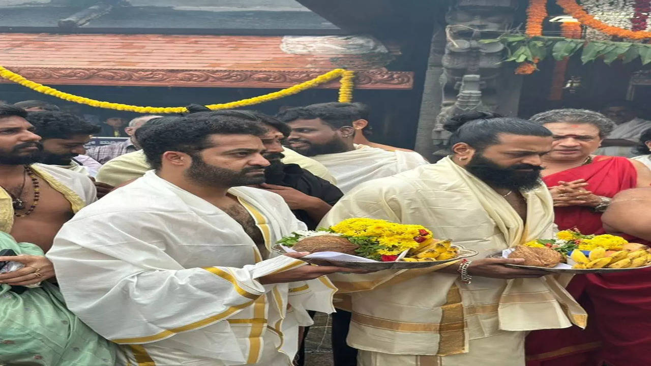 junior ntr rishab shetty and prashanth neel embark on spiritual pilgrimage to udupi temples with families