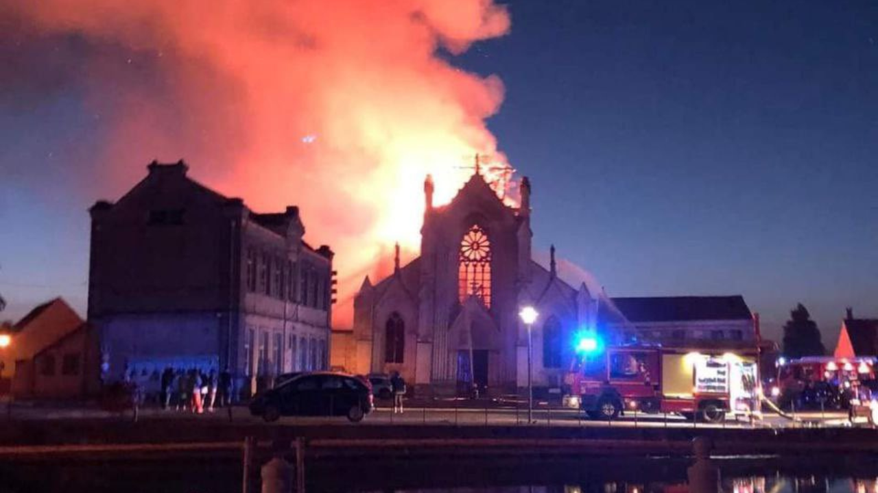 fire damages france's historic church of the immaculate conception, elon musk reacts