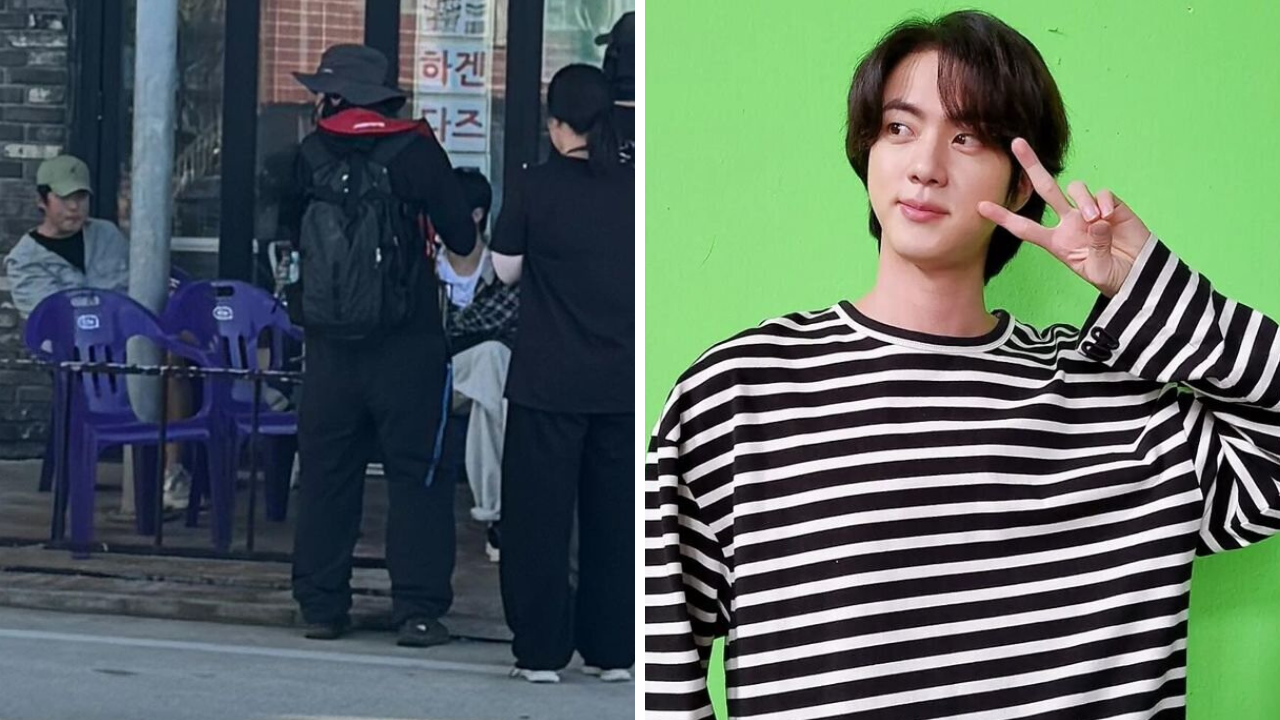 bts' jin spotted filming kian's bizarre b&b, wins hearts with his sweet gesture for variety show's staff. see pics