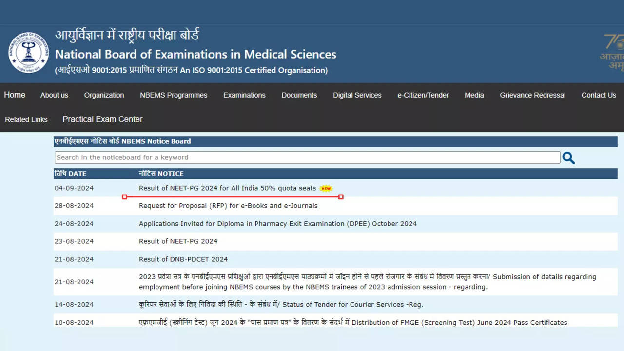 neet pg counselling 2024 schedule soon, merit list and cut off released on natboard.edu.in