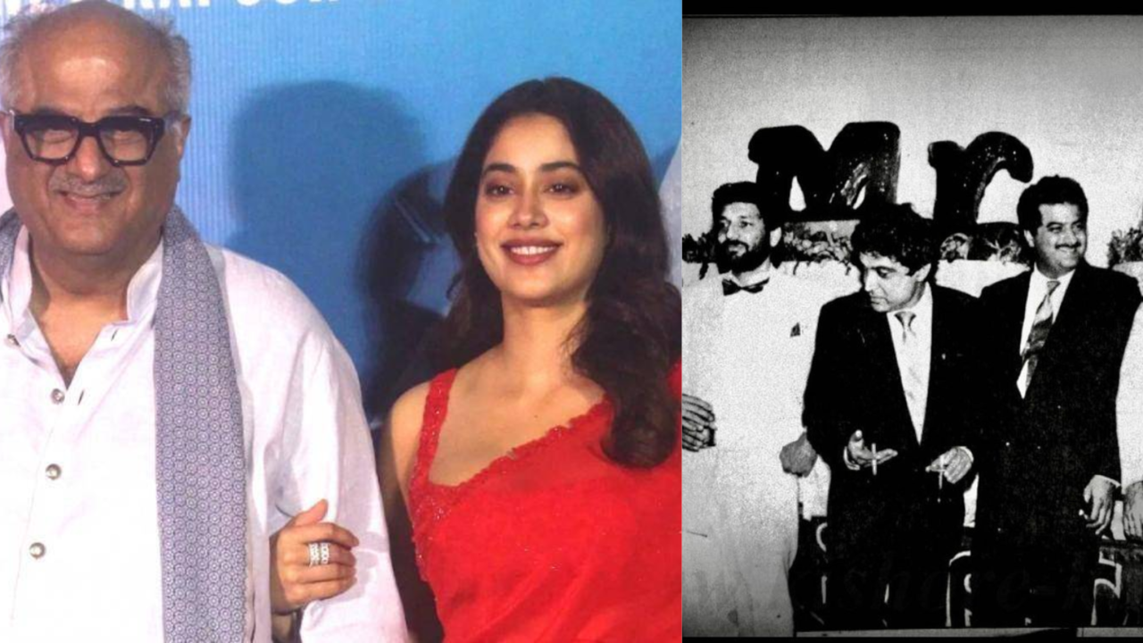 janhvi kapoor calls dad boney kapoor 'handsome' as she reacts to old pic ft sridevi from mr india premiere