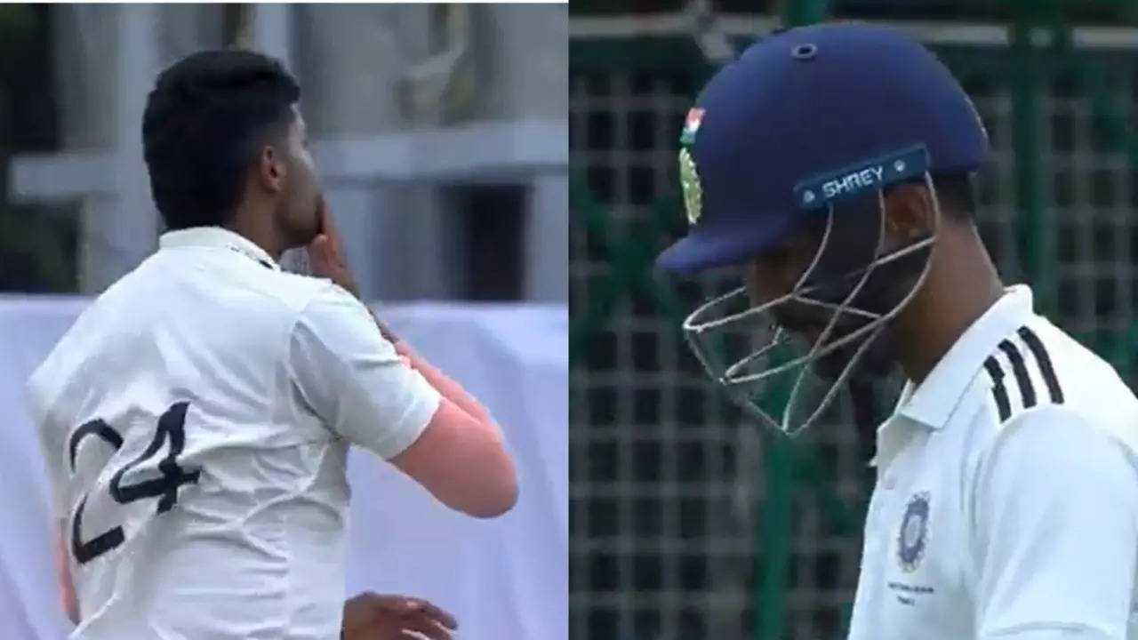 duleep trophy 2024 harshit rana recreates infamous 'flying kiss' celebration against ruturaj gaikwad; video goes viral: watch