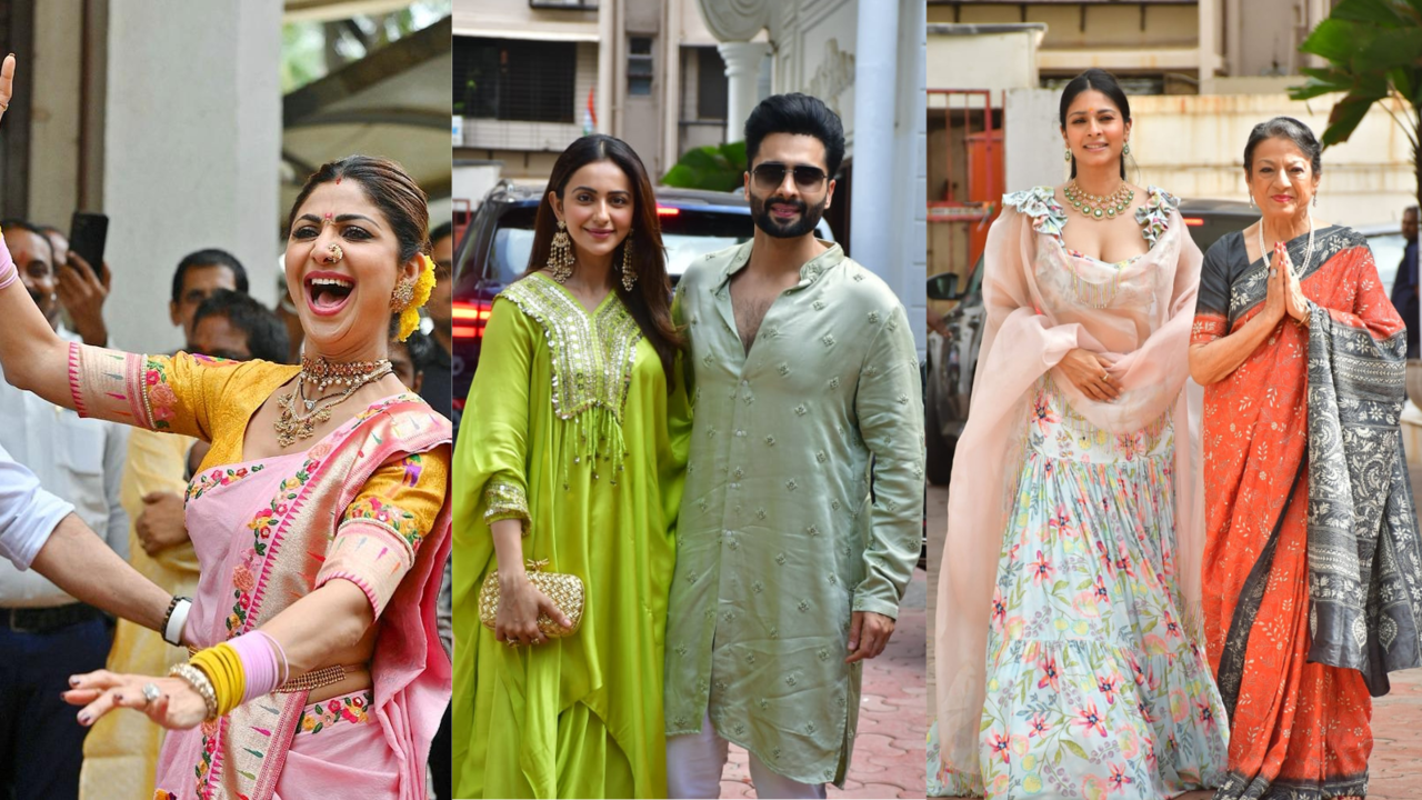 ganesh chaturthi at shilpa shetty's home: rakul preet singh-jackky bhagnani, neelam kothari-sameer soni, more offer prayers