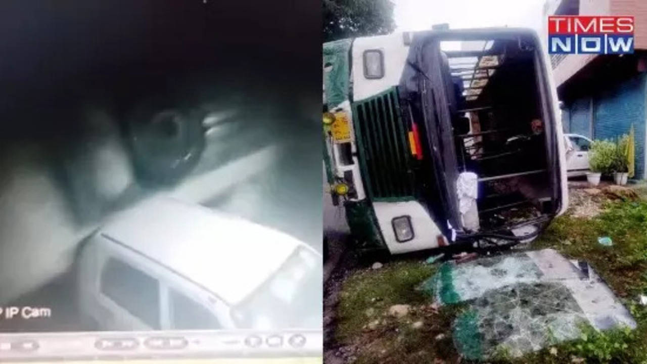 1 dead, 12 injured after hrtc bus travelling from chamba to amritsar overturns