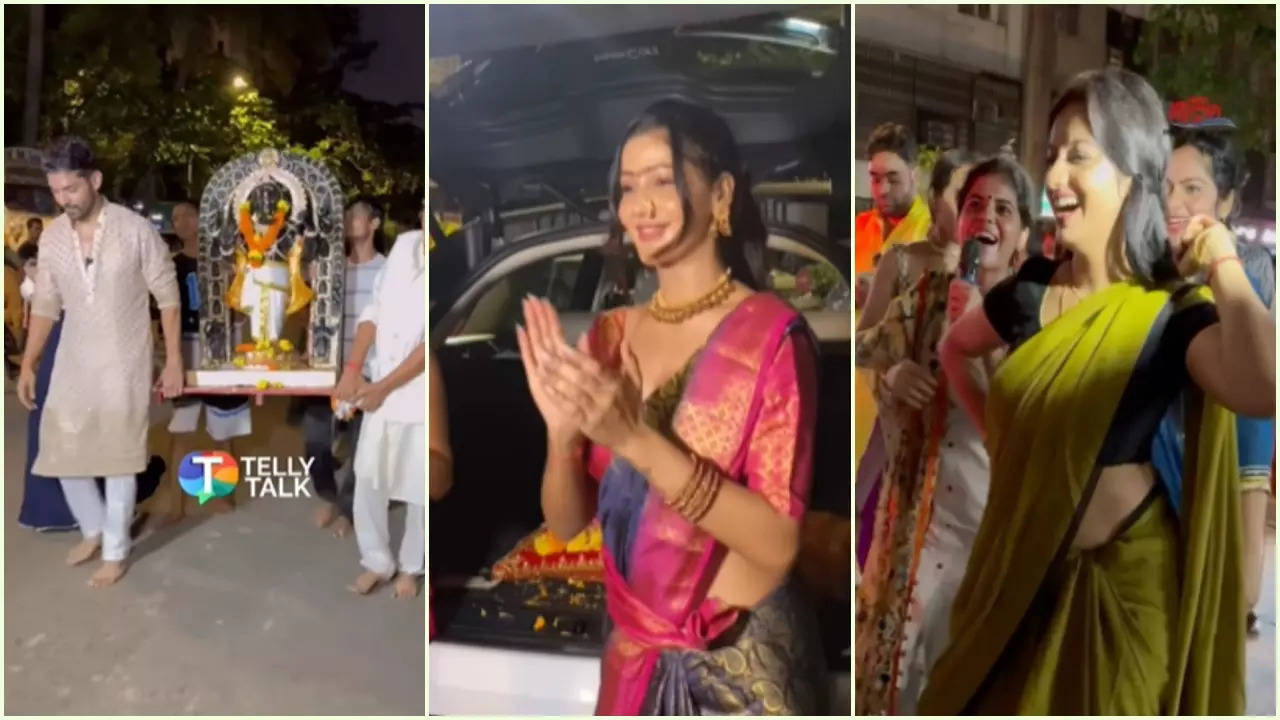 gurmeet choudhary, soniya bansal, deepika singh bid emotional goodbye to bappa during ganpati visarjan