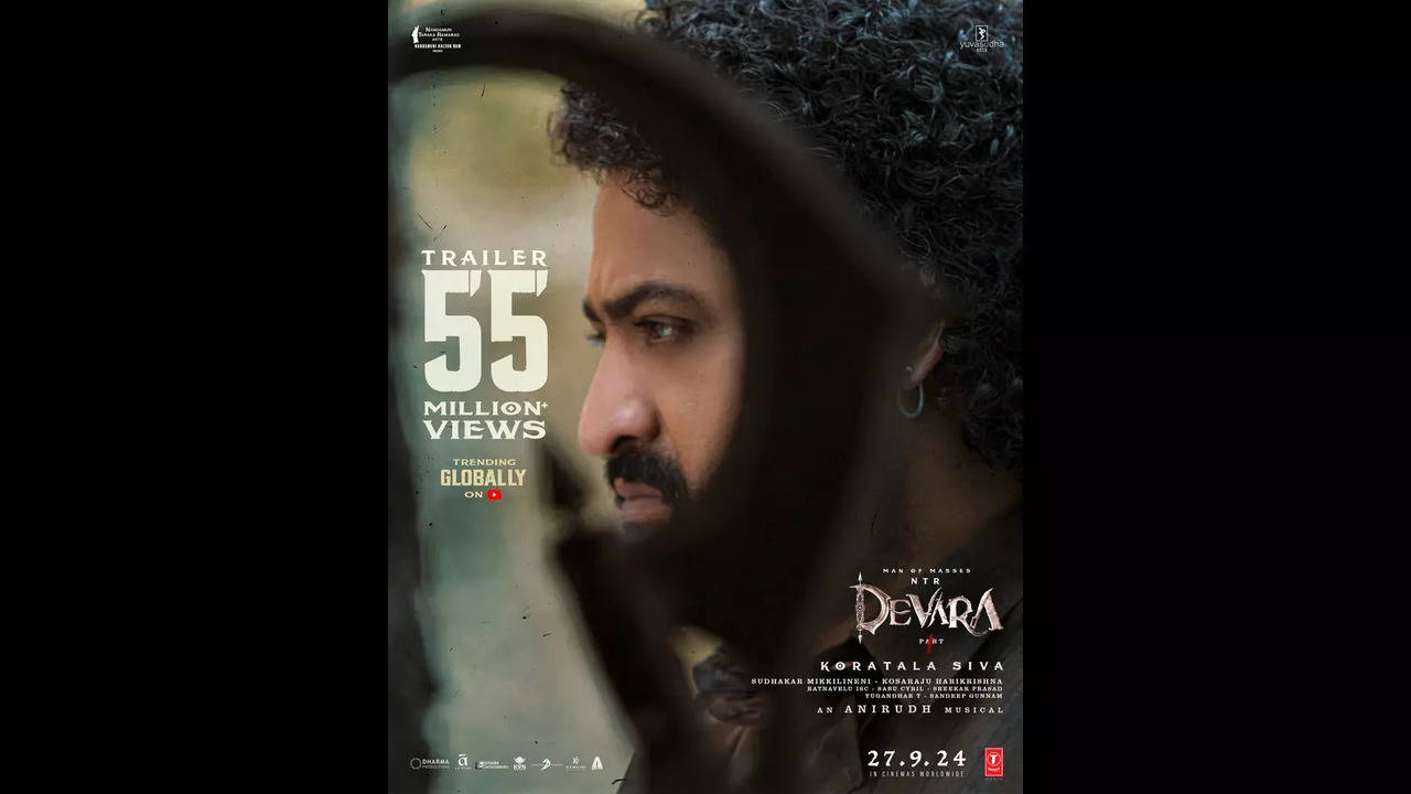 devara trailer garners 55 million views globally: ntr’s film was trending globally at one point