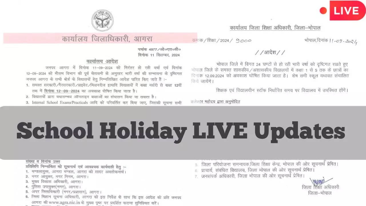 schools closed today live: uttar pradesh, madhya pradesh, uttarakhand schools closed tomorrow as imd issues alert check district wise update