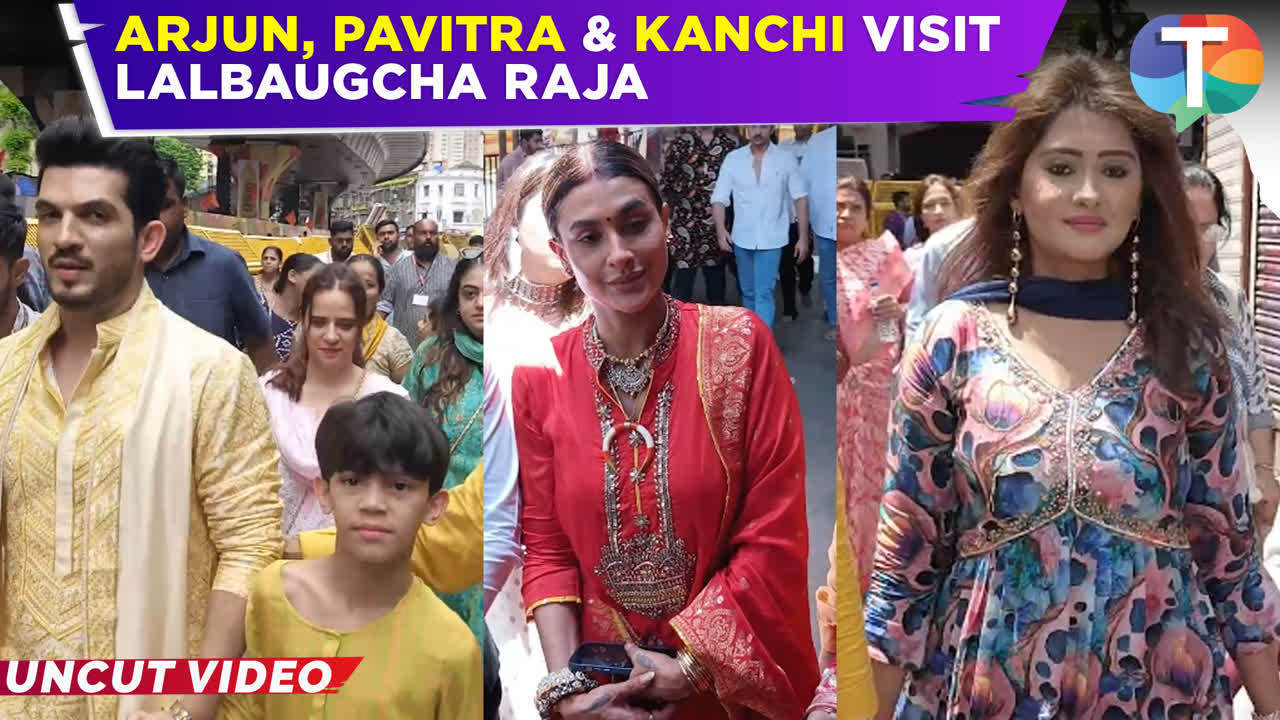 arjun bijlani, pavitra punia, and kanchi singh go to lalbaugcha raja for lord ganesha darshan