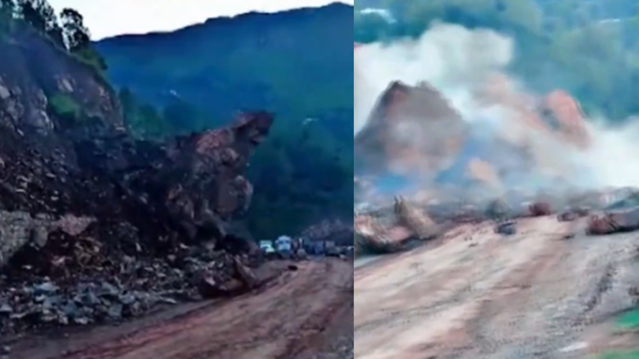 video: major landslide hits jammu-rajouri-poonch highway, traffic suspended