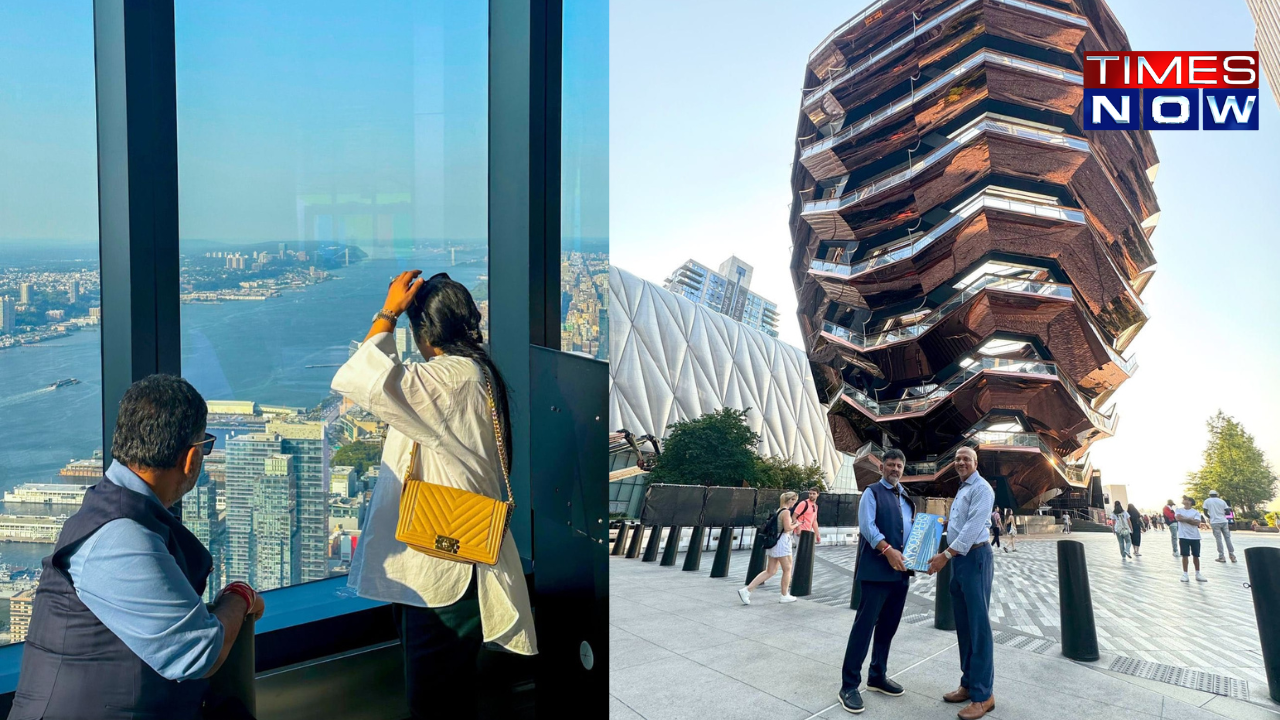 dk shivakumar visits new york's famous sky-deck, wishes to give 'bengaluru's skyline new definition'