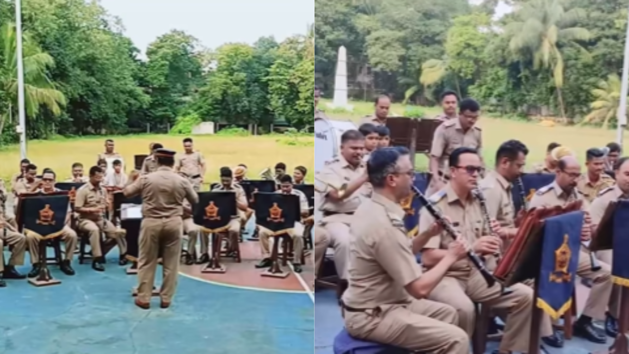 'superb play': mumbai police band bids farewell to ganpati bappa with soulful performance-watch video