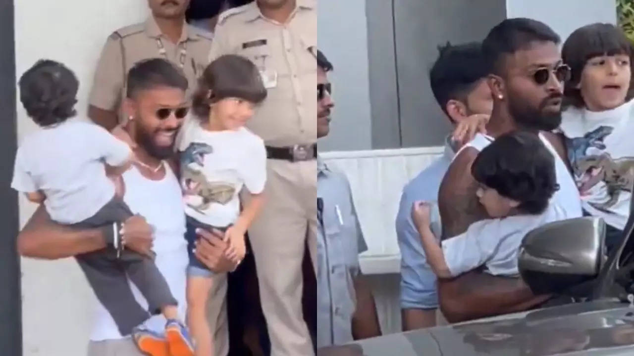 hardik pandya reunited with his son agastya, amid test comeback speculation: watch