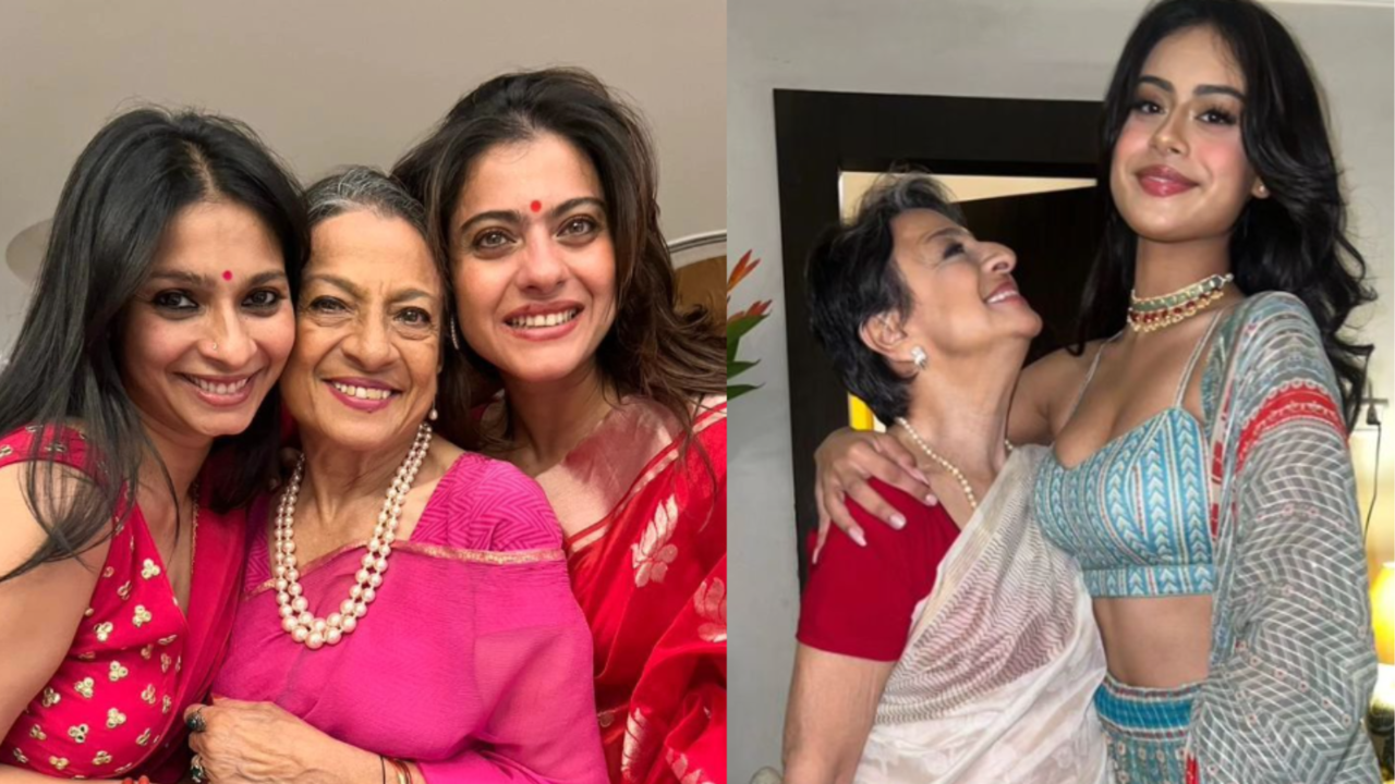 daughter's day 2024: kajol shares pictures with nysa, mom tanuja, sis tanishaa