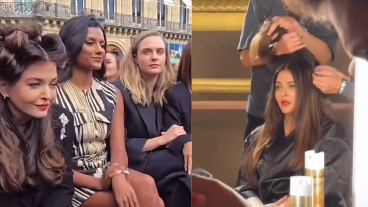 aishwarya rai bachchan attends paris fashion week, sits with bridgerton fame simone ashley and camilla cabello