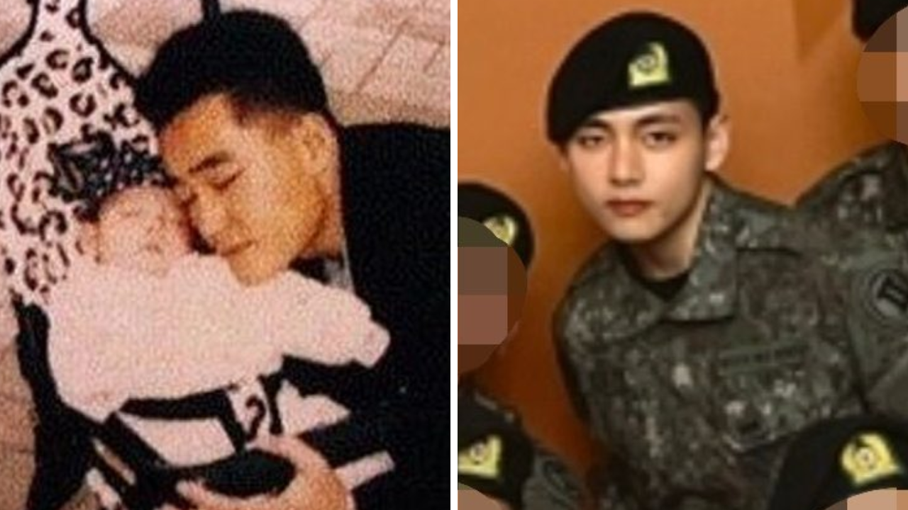 bts' v exudes charisma in new military pics with squad, army call him 'carbon copy' of his dad