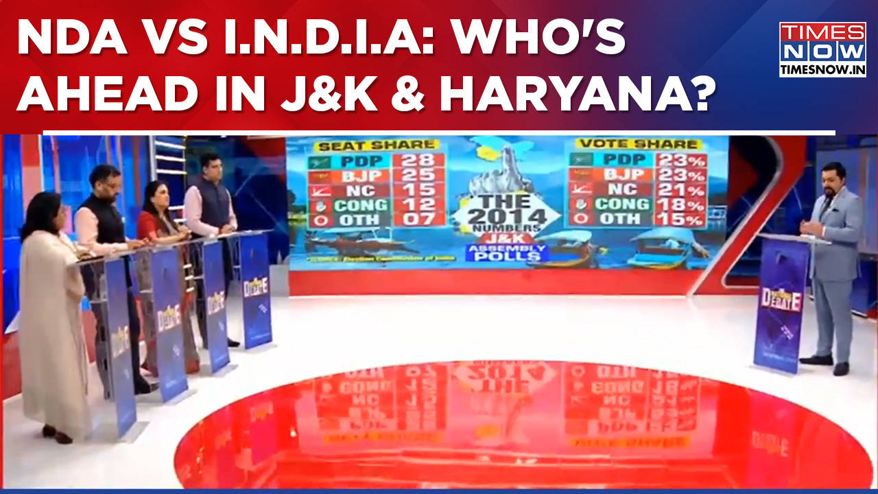 daggers drawn in j&k, haryana amid election season, who is ahead: nda or i.n.d.i.a?| national debate