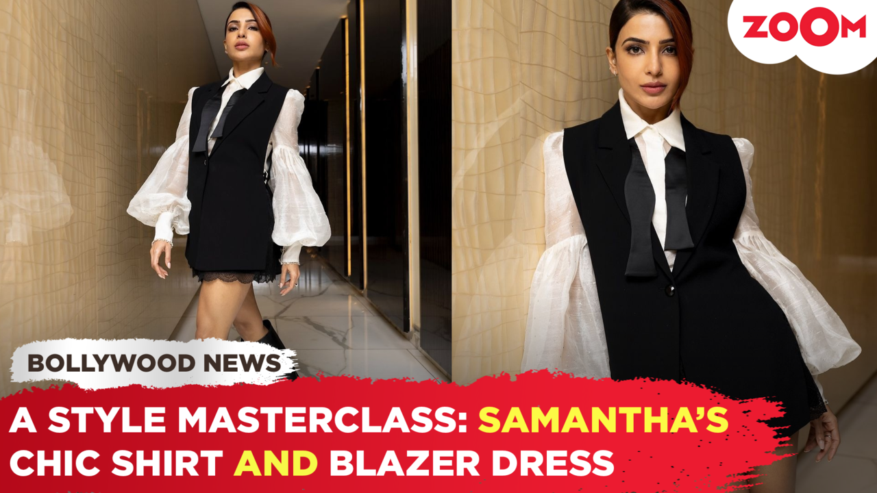 a style masterclass: samantha ruth prabhu’s chic shirt and blazer dress