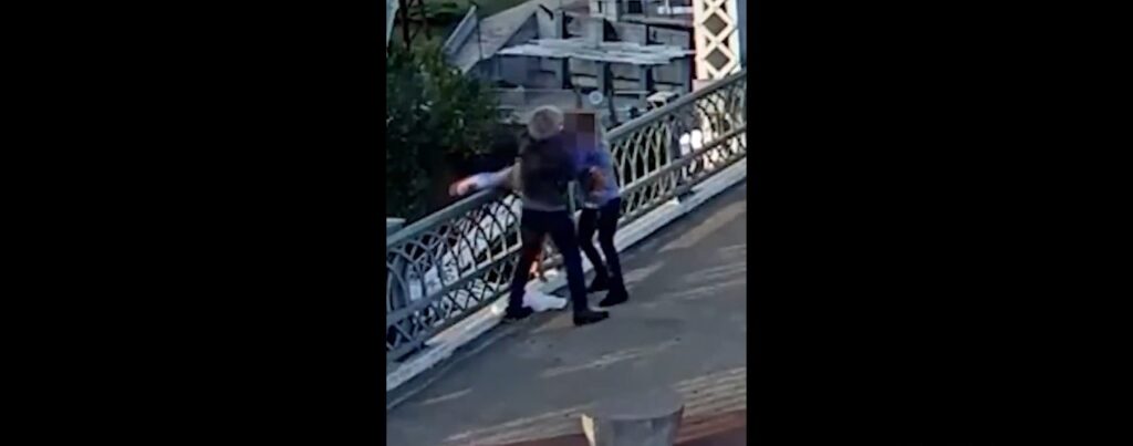 Jon Bon Jovi helps woman standing on edge of US bridge