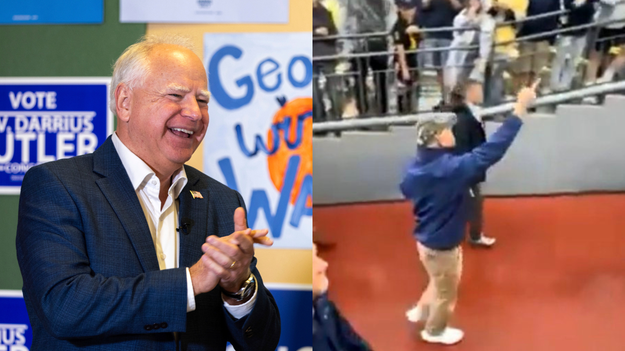 Did Tim Walz Give The Middle Finger To Crowds At Michigan Game? Photo Viral