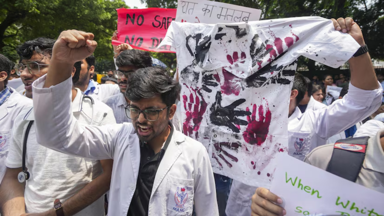 kolkata rape-murder case: junior doctors allege assault by police during protest; bjp shares video