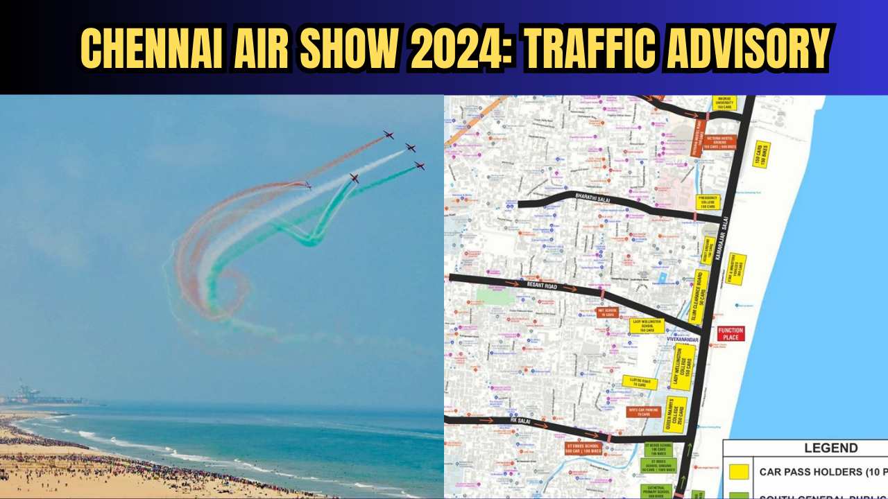 chennai iaf air show 2024: traffic advisory issued for air show at marina beach-check parking arrangements, date, time and other details