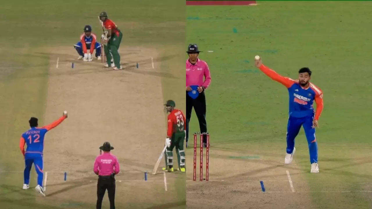 ind vs ban: riyan parag sparks controversy with bizarre action; umpire spoils plan with rare no-ball: watch