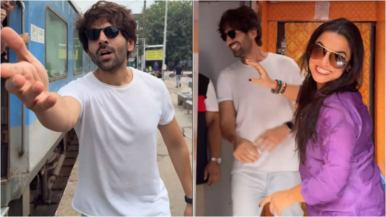 bhool bhulaiyaa 3: kartik aaryan recreates dilwale dulhania le jayenge train scene with 'manjulika' vidya balan