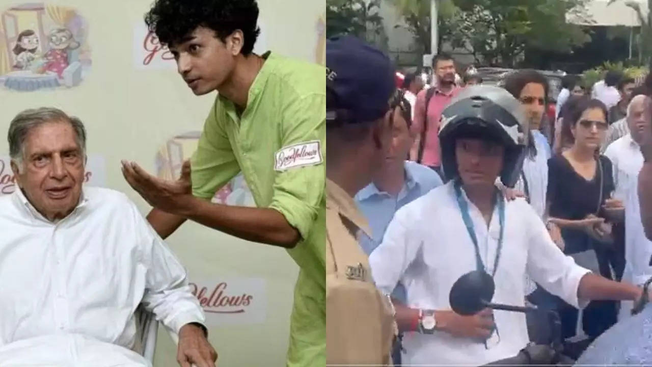 during ratan tata's funeral procession, mumbai police stopped shantanu naidu: video