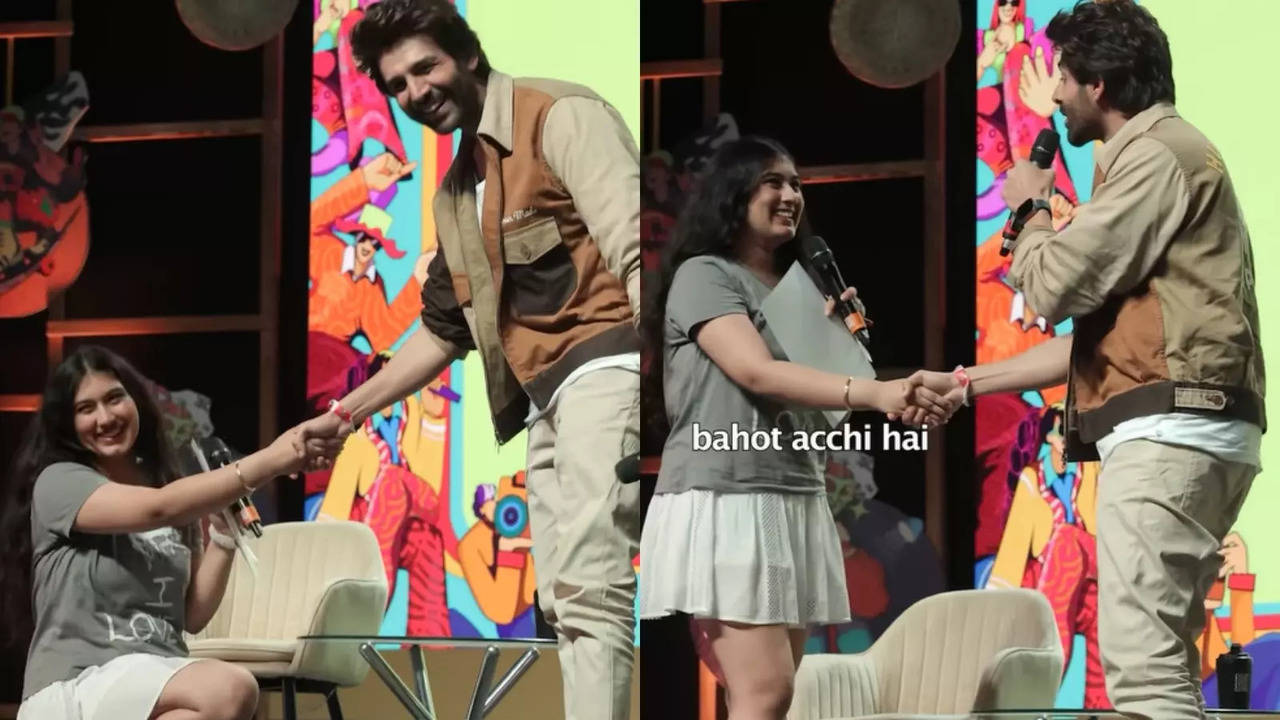 kartik aaryan receives adorable proposal from a fan at event, actor can't stop blushing. watch