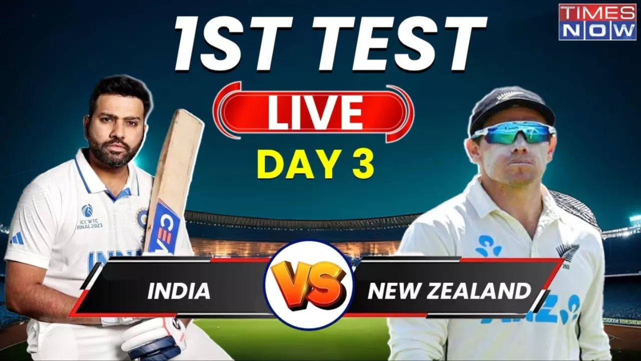 india vs new zealand 1st test day 3 ind vs nz live cricket score streaming from bengaluru