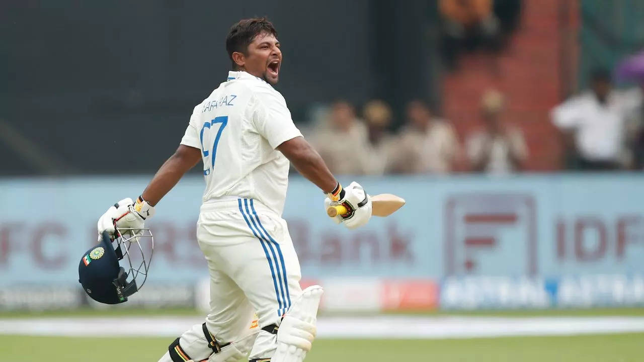 Sarfaraz Khan Takes Victory Lap Around Chinnaswamy Stadium After Maiden Test Hundred, Video Goes Viral- WATCH