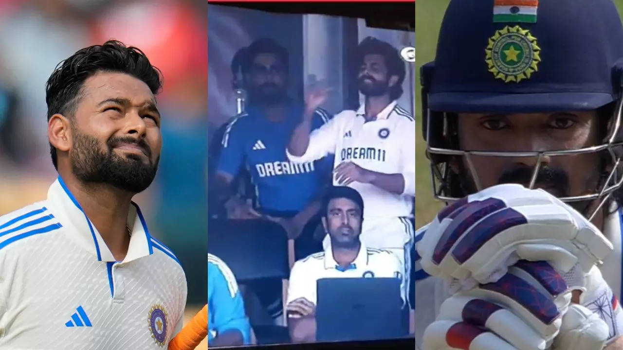 ind vs nz: kohli, gambhir in disbelief, kl rahul down on hunches after 'freak' rishabh pant dismissal on 99: watch