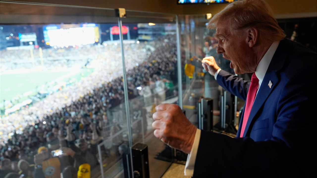 donald trump is attending a pittsburgh steelers game only hours after team's legends endorsed kamala harris