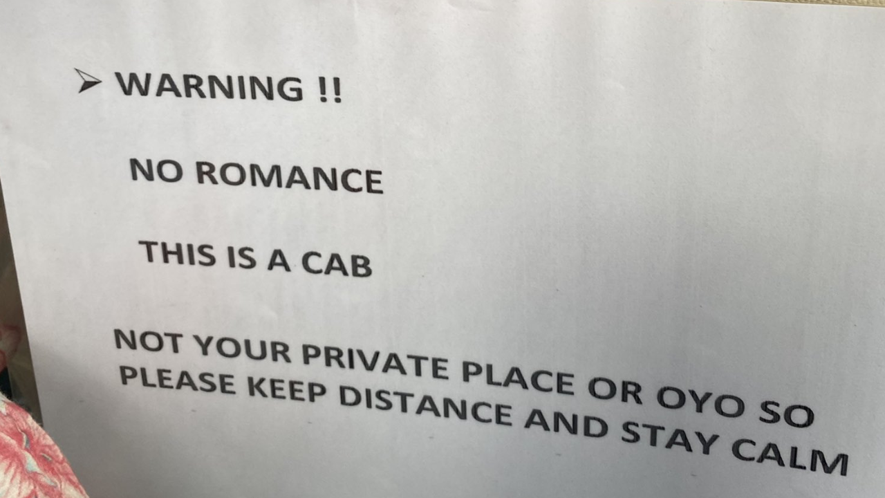 'no romance, this is cab, not your…': hyderabad cab driver's warning leaves internet in stitches