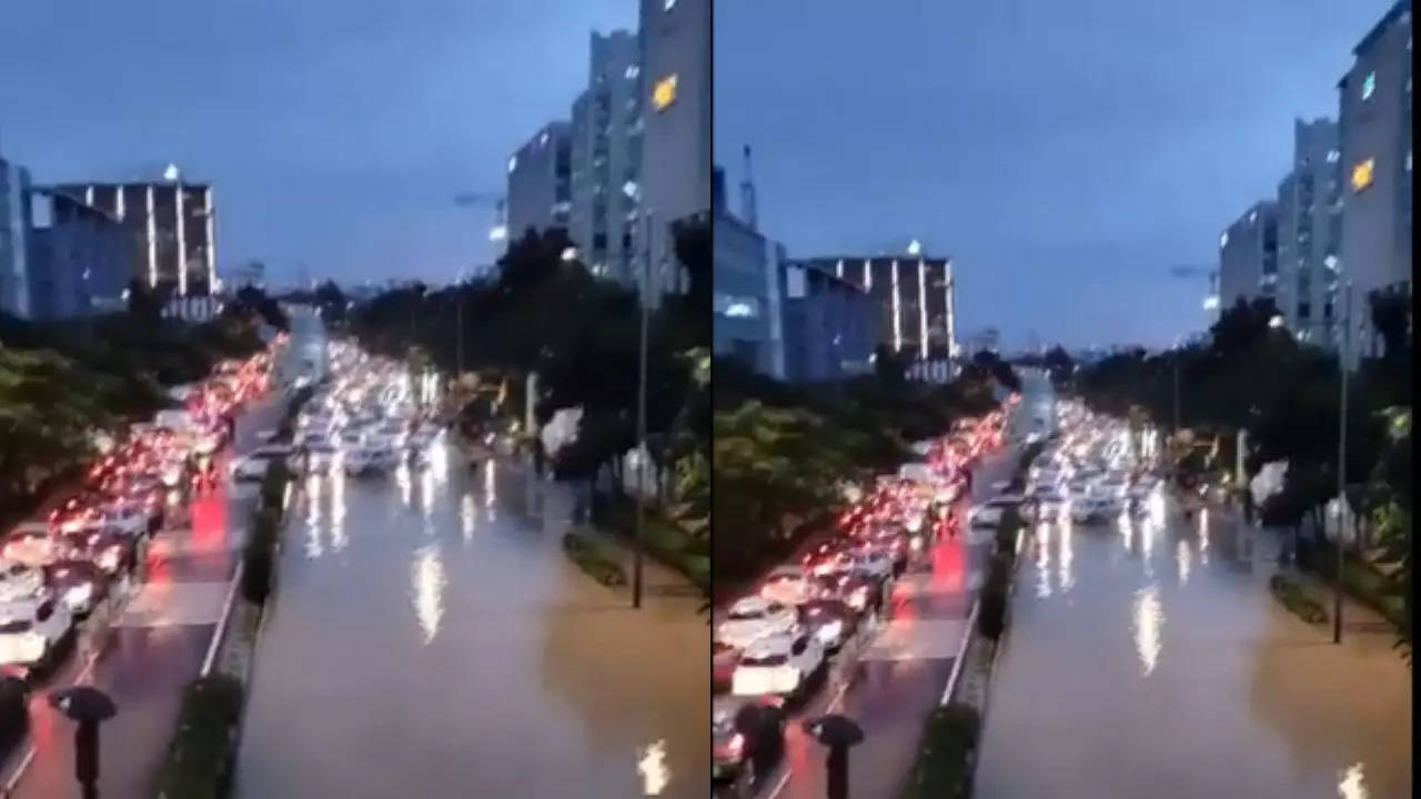 bengaluru rains: manyata tech park flooded again amid imd yellow alert—why is it raining in city ?