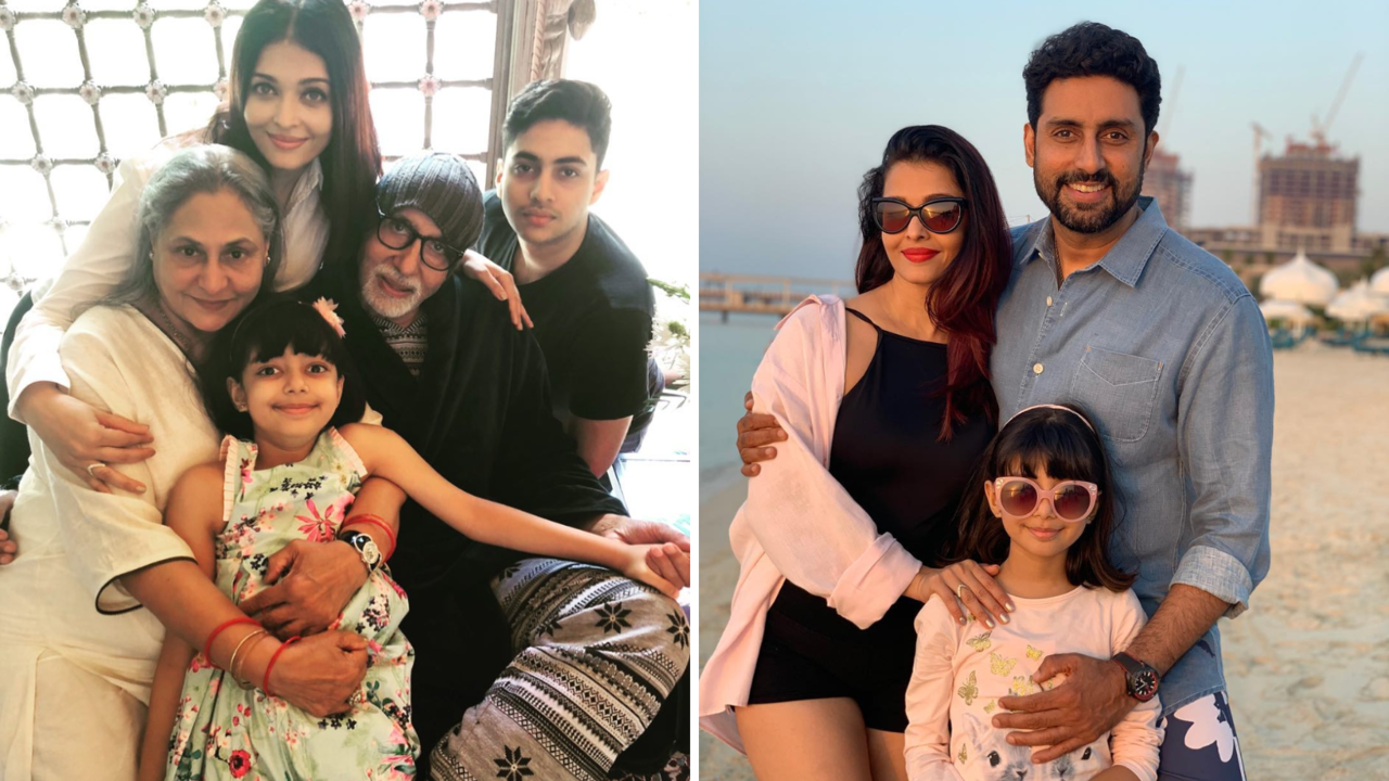 aishwarya rai and abhishek bachchan happy moments with bachchan parivaar