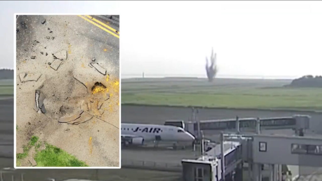 japan bomb explode airport