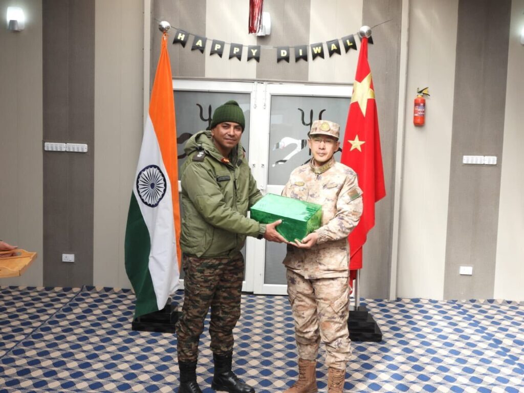 Indian and Chinese troops exchanged boxes of sweets