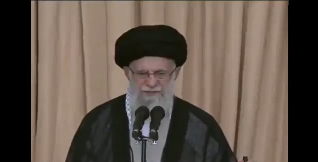 Iran's Khamenei has rifle by side for rare sermon after attack on Israel