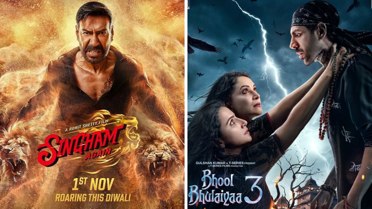 bhool bhulaiyaa 3, singham again movie review and release live kartik aaryan, ajay devgn ready for major diwali face off check film rating box office collections day 1 ticket booking