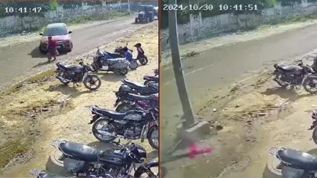 brutal video: greater noida woman flung into pole by speeding car, teen arrested